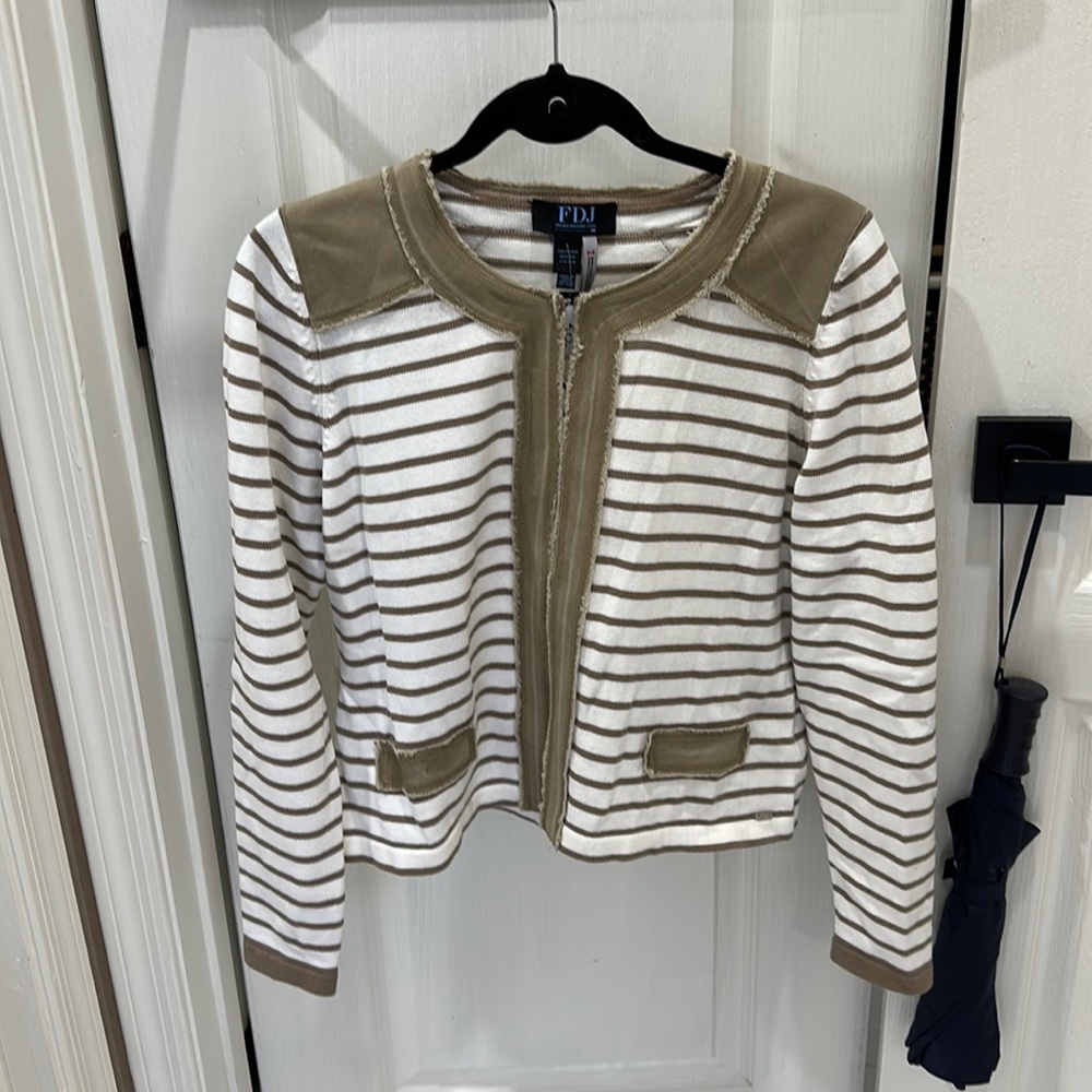 Khaki and White FDJ French Dressing Jeans Sweater